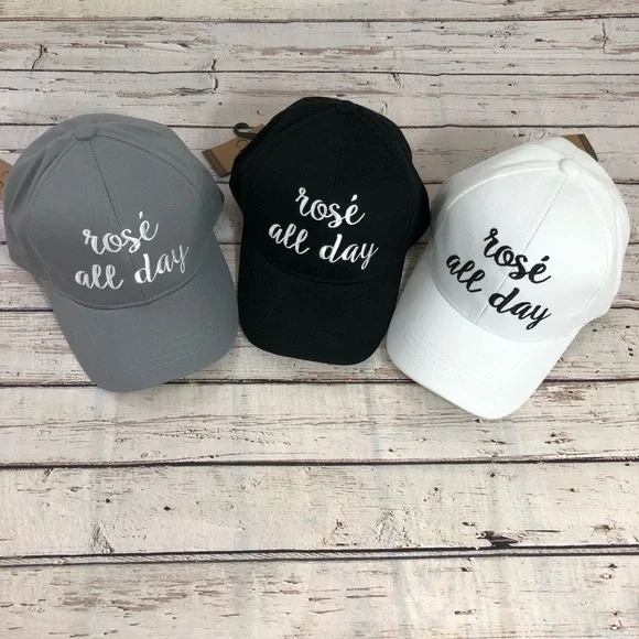 "ROSE' ALL DAY" - Embroidered Adjustable Ball Cap - Picture 1 of 6